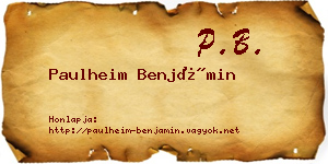 Paulheim Benjámin névjegykártya